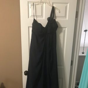 Navy one shoulder Impressions Bridesmaid Dress